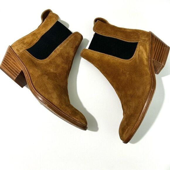Rag & Bone Walker Banana Saffron Suede Chelsea Ankle Boots SIZE 6 - Picture 3 of 13